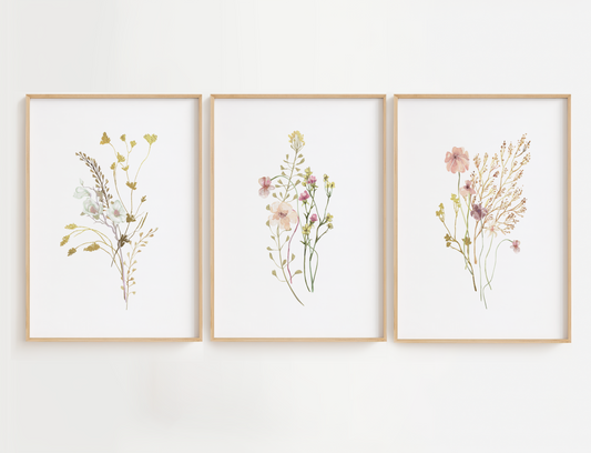 Vintage Pink and Yellow Flowers