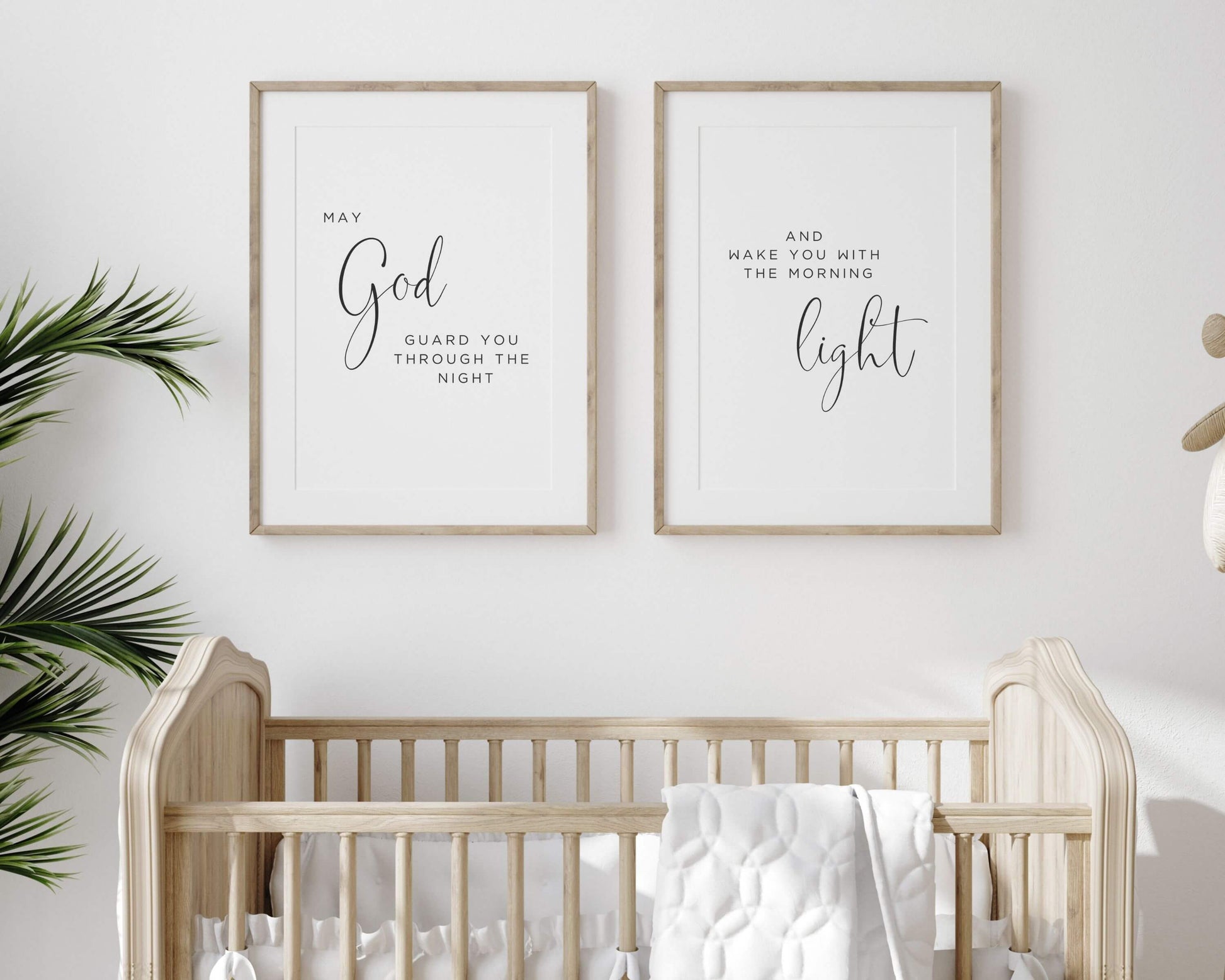 Christian nursery wall art set of 2 prints